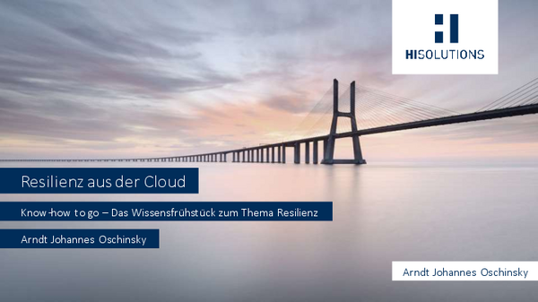 Vortragsfolien: Resilienz aus der Cloud